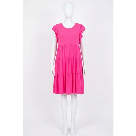 ZENANA Dresses & Skirts - NEW ZENANA swing summer ruffled dress in fuchsia